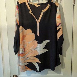 2X Gibson Latimer Floral Blouse